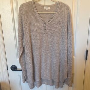 Umgee Textured Knit Sweater in Oatmeal